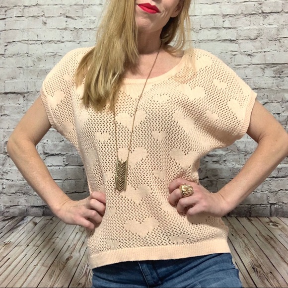 ‼️2B BEBE HEART KNIT SWEATER Size M‼️ - Picture 2 of 16